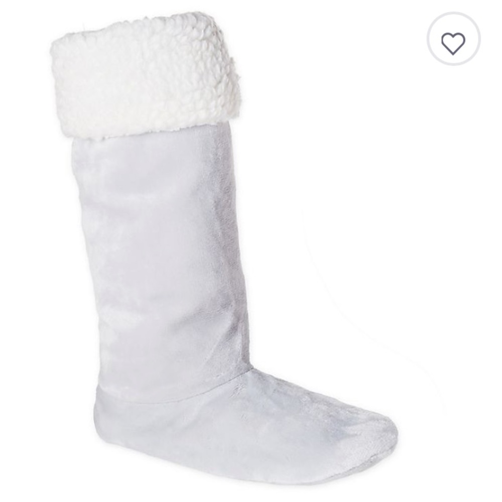 Light grey/blue slipper booties